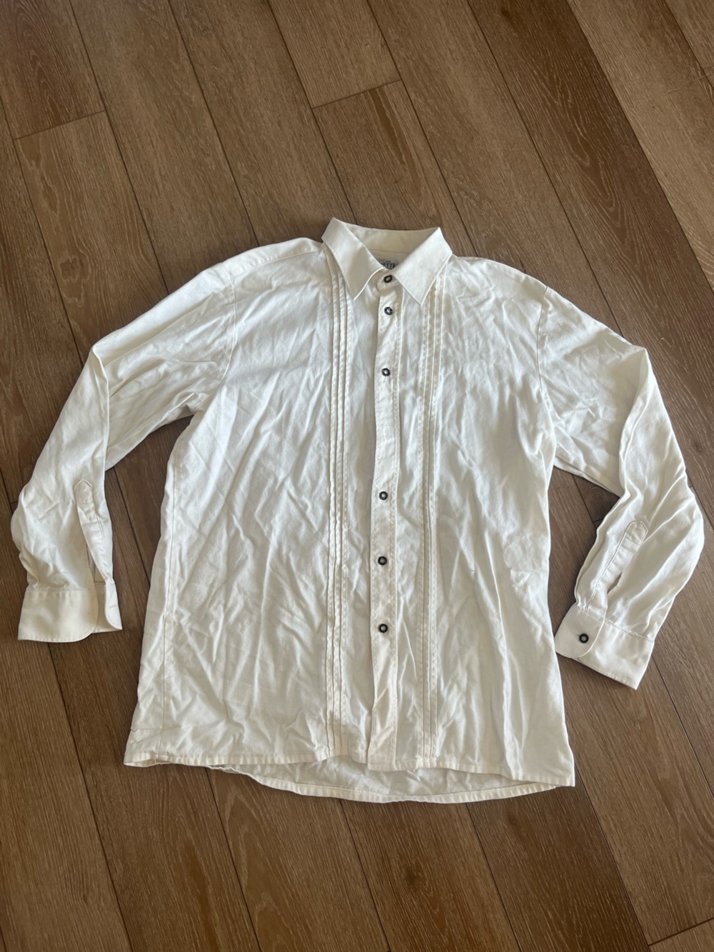 Wien Gloriette Tracht Cream ButtonUp Shirt 100% Cotton 41 Classic Trachten shirt
